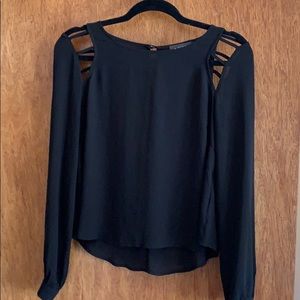 Black blouse with cutouts